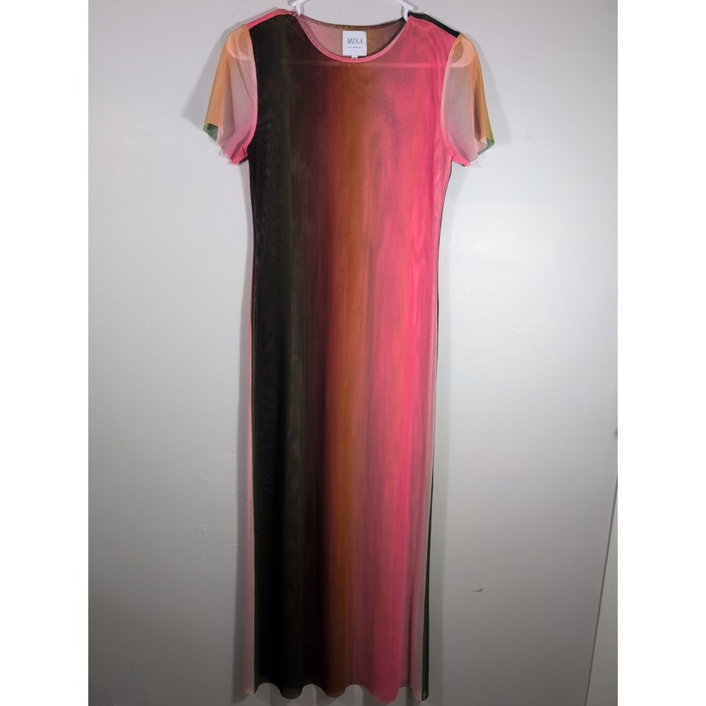 Misa Los Angeles Vanessa Dress in Cali Ombre Small New as-is Womens Midi Long